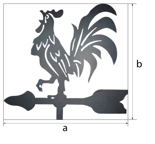 Подарочное украшение петух флюгер из стали 50х53см