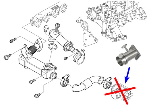 Замена заглушки EGR BMW E46 E60 E61 3.0 D M57N