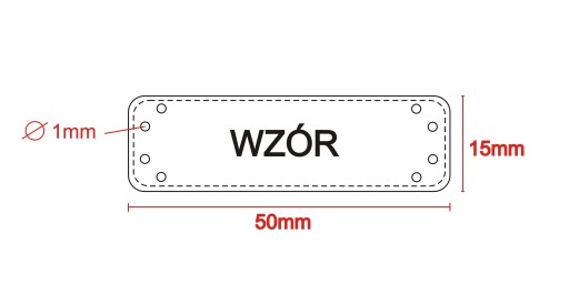 Metka naszywka HANDMADE ekoskóra 50x15 mm M16