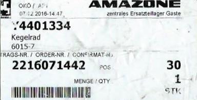 РЕДУКТОР AMAZONE Y44001334