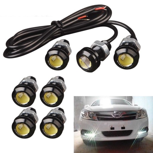 światła dzienne DRL LED 2W, 2szt wodoodporne 160lm