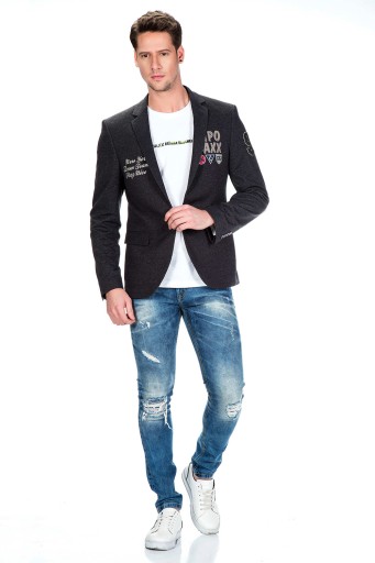 Cipo Baxx Marynarka Kurtka Casual Naszywki Slim