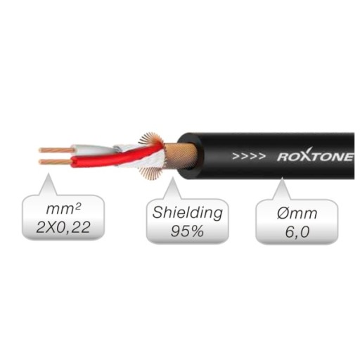 МИКРОФОННЫЙ КАБЕЛЬ ROXTONE SMXJ210L10, БОЛЬШОЙ РАЗЪЕМ 10 м, 6,3 MONO/XLR, ГНЕЗДКА