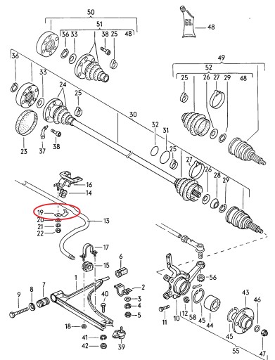 Кронштейн переднего стабилизатора VW Golf 1 Gti