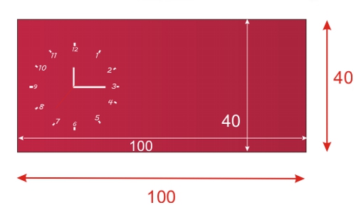 Картина с часами на холсте 100х40 Картины для гостиной