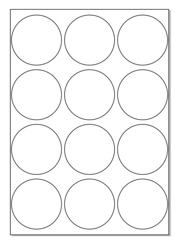 Наклейки fi 66 наклеек формата А4, круглые наклейки/10 шт.