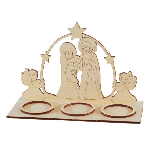 Деревянный подсвечник для рождественского вертепа SZ04 HOLY FAMILY