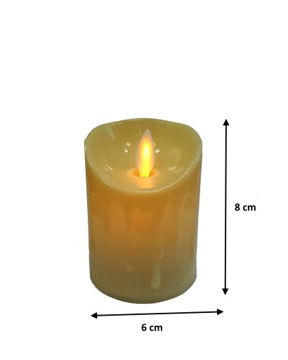 Светодиодная свеча 8 см, декоративная вставка с подвижным пламенем