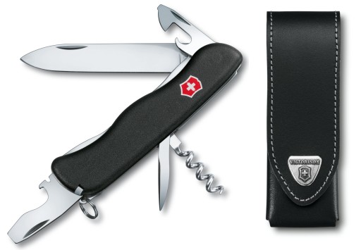 Victorinox 0.8353.3, Карманный нож Picknicker + кожаный чехол 4.0523.3, 111мм