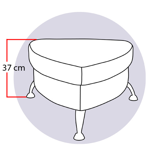 Треугольный пуф ТРЕУГОЛЬНИК на ножках, ткань плюш Касабланка
