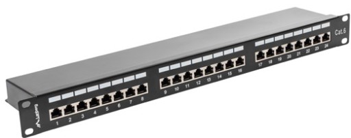 ПАТЧ-ПАНЕЛЬ 24 ПОРТА 1U CAT.6 FTP ЧЕРНАЯ LANBERG