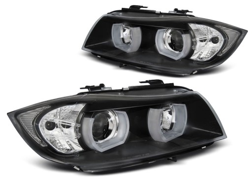 Передние фонари BMW E90 E91 XENON LED Angel 3D ЧЕРНЫЕ