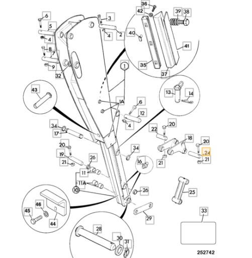 Верхняя ось задней тяги JCB 3CX 4CX 811/50369