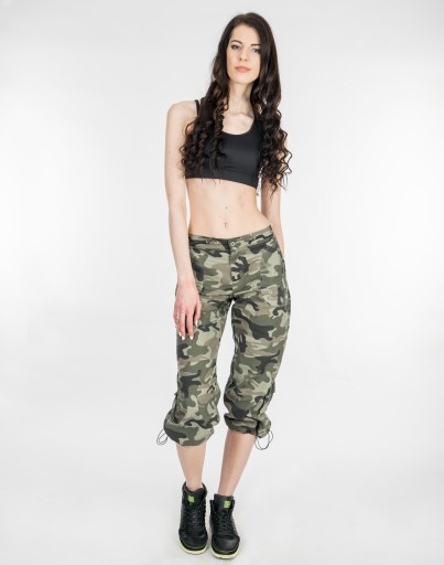 Женские короткие брюки Cargo Camo, укороченные брюки, 4000 XL, зеленые