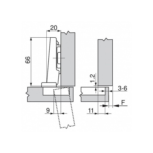 BLUM 71M2550 Петля CLIP прямая, накладная 100°