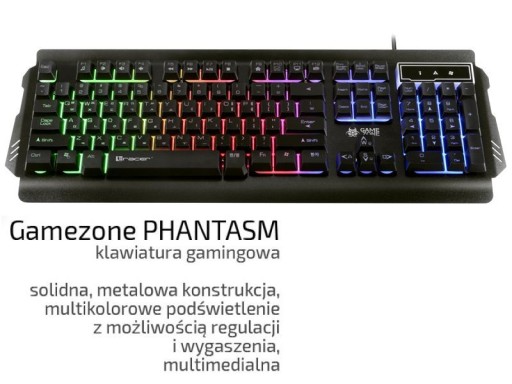 KLAWIATURA PODŚWIETLANA LED GRACZY GAMINGOWA METAL