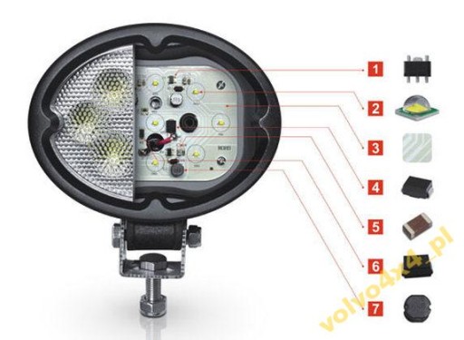 РАБОЧАЯ ГАЛОГЕННАЯ ОВАЛЬНАЯ nXn LED PRO CREE 27Вт 4х4