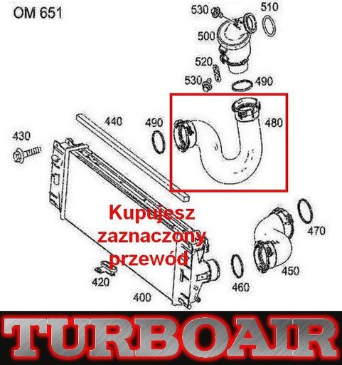 MERCEDES SPRINTER A9065285082 ШЛАНГ ТУРБО ИНТЕРКУЛЕРА