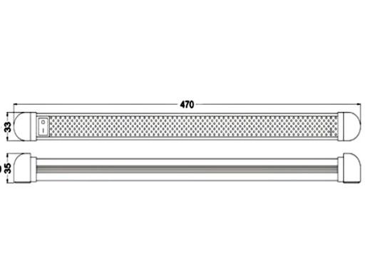 LAMP 30 LED поворотный 47см дополнительное освещение ящика для кемпера 12В 24В