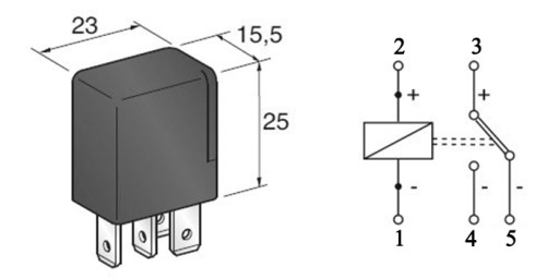 ЗАКРЫТОЕ МИКРОРЕЛЕ 12В 40А FIAT LANCIA 5 КОНТАКТ