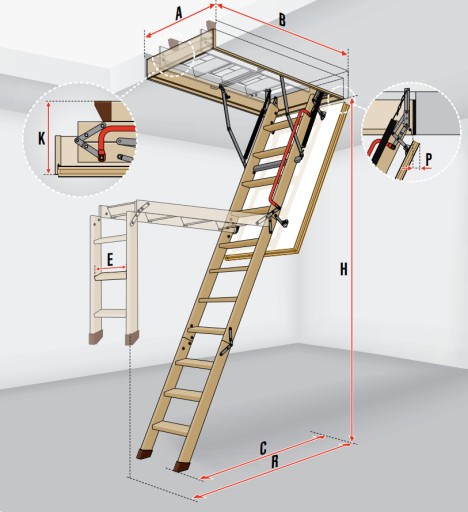 FAKRO LWK 60x120 ЧЕРДАЧНЫЕ ЛЕСТНИЦЫ С ТЕРМОИЗОЛЯЦИЕЙ