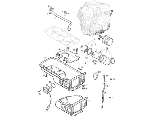 КОРПУС МАСЛЯНОГО ФИЛЬТРА 90543941 OPEL ZAFIR Opel OE 90543941 Корпус фильтра