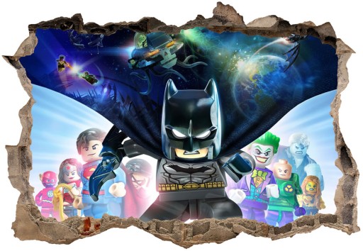 Naklejki na ścianę dla dzieci 3D Lego Batman 70x50