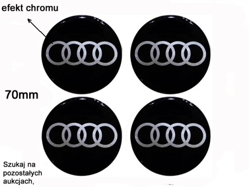 НАКЛЕЙКИ ЭМБЛЕМЫ AUDI 90 ММ НА АЛЮМИНИЕВЫЕ КОЛЕСНЫЕ КОЛЕСА