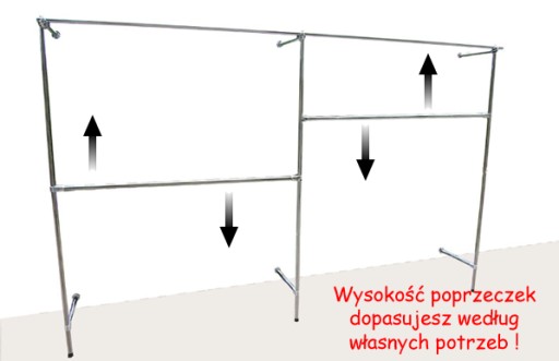 РЕГУЛИРУЕМАЯ ПОЛКА ДЛЯ МАГАЗИНА С ВЕШИКАМИ 3м c1