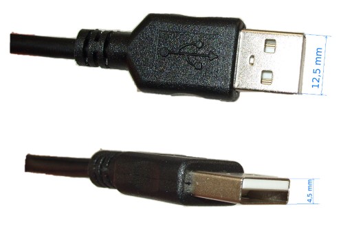 Кабель: штекер USB-A --- штекер USB-B для принтера длиной 1,8 м.