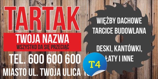 Сильный рекламный баннер - Лесопильный завод Więżba Laty 2,5x1,25