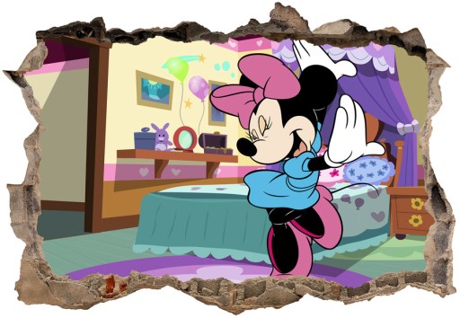 Naklejki na ścianę dla dzieci 3D Myszka Minnie 100x70