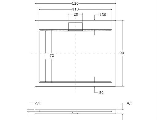 AXIM UltraSlim душевой поддон 120 x 90, белый + сифон