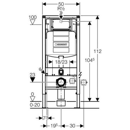 РАМКА GEBERIT UP320 + УНИТАЗ ROCA GAP + БЕЗ ПАНЕЛЬ