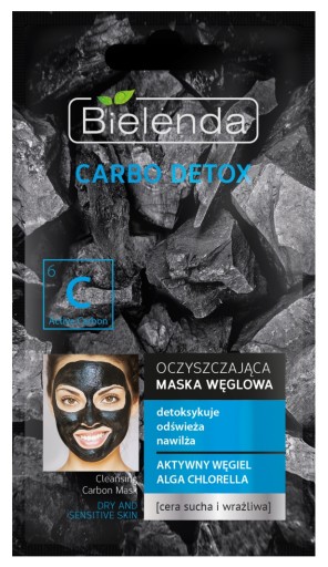 Bielenda Carbo Detox Carbon Mask Водоросли и хлорелла