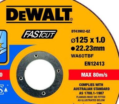 DEWALT DT43902 ДИСК ПО МЕТАЛЛУ 125x1,0 мм, быстрая резка