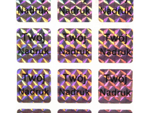 16x16mm hologram tetragon 1000szt TWÓJ NADRUK