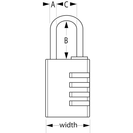 Замок навесной с длинной комбинацией Master Lock 7640EURDBLKLH