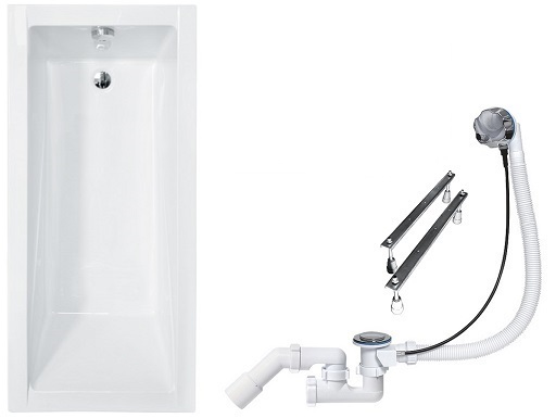 WANNA MODERN BESCO PROSTOKĄTNA 180x80 + SYFON NOGI
