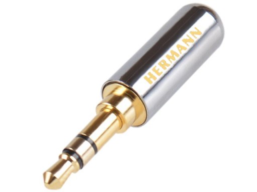 Wtyk montażowy jack 3,5mm stereo typu SLIM srebrny