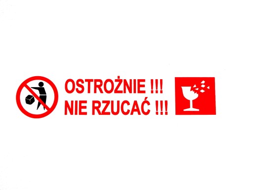 TAŚMA OSTROŻNIE NIE RZUCAĆ 48X60m kieliszek