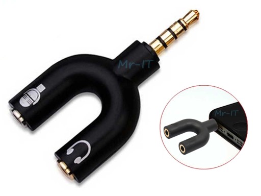 Najnowszy Adapter U 2x Mini Jack 3,5mm Audio 4 PIN