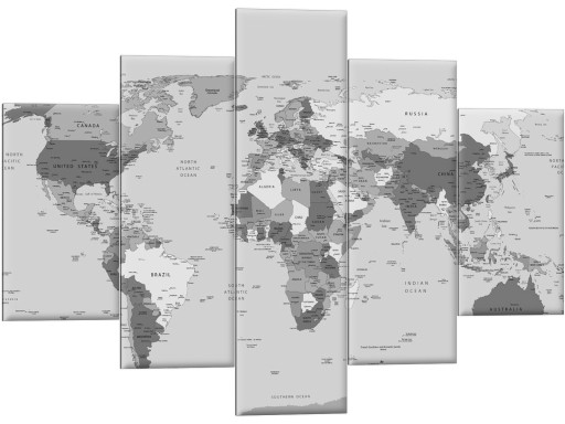 Obraz Mapa Świata Tryptyk 150x105 Do salonu ścianę