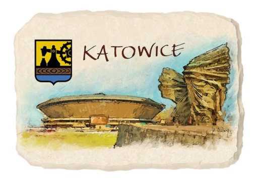 Magnes na lodówkę kamień pamiątka KATOWICE 163