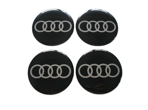 EMBLEMATY NA KOŁPAKI delielki felgi NAKLEJKI AUDI 60mm LOGO ZNACZKI