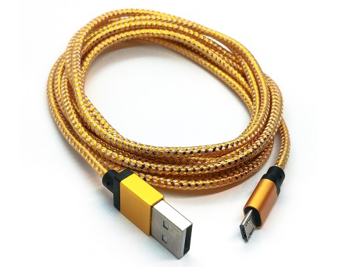 Kabel microUSB do Samsung LG - ZŁOTY
