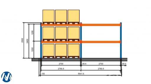 Regał paletowy Regały 2,5m 18msc x1T paletowe NOWY