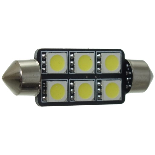 Dioda LED C5W 42mm 6x smd 5050 biała rurka 12V