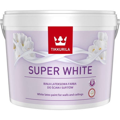 TIKKURILA SUPER WHITE 10L BIAŁA FARBA LATEKSOWA