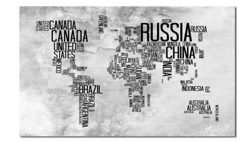 obraz MAPA ŚWIATA 13 państwa -120x70cm na płótnie